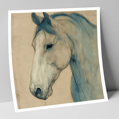 Parchment Profile Study horse portrait art print