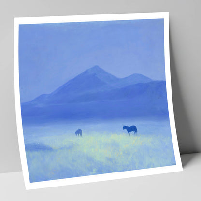 Azure Morning Mist horse landscape art print