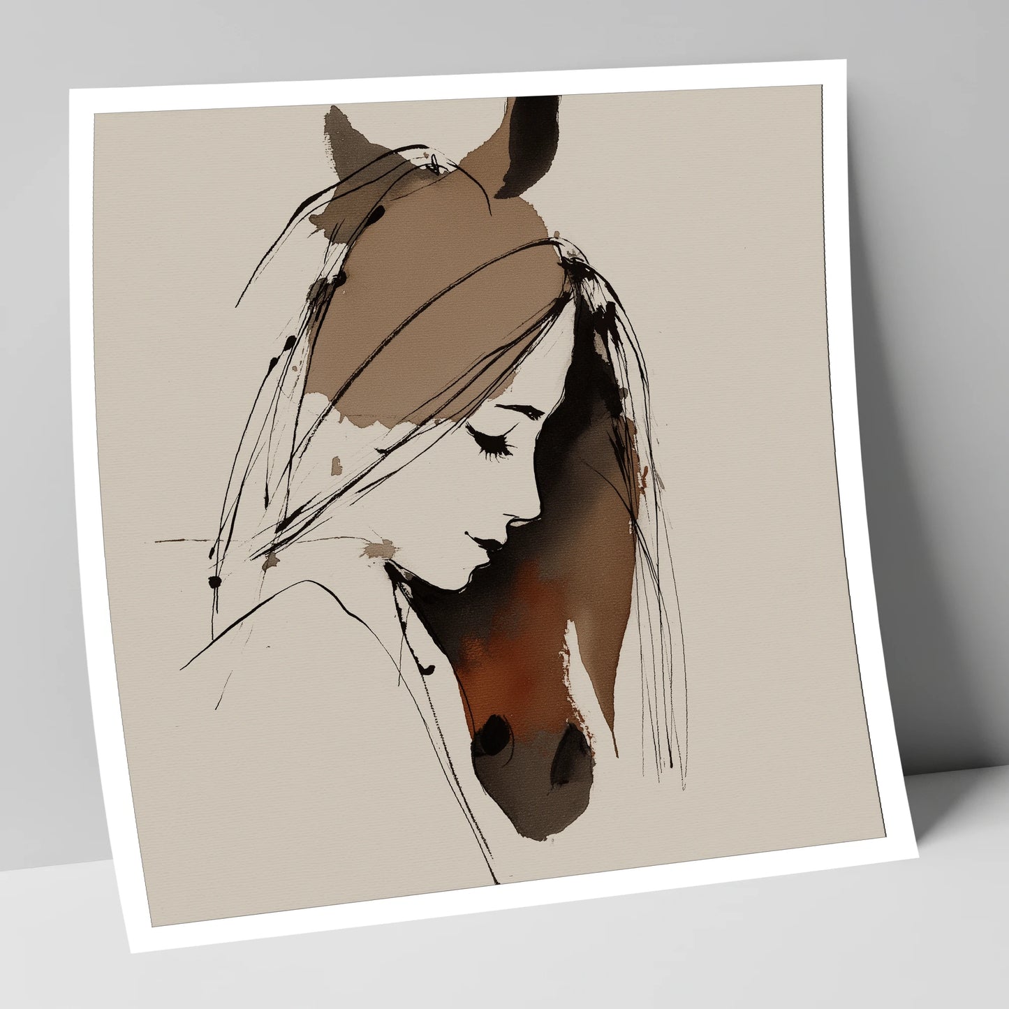 Intertwined Spirits horse & rider art print