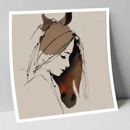 Intertwined Spirits horse & rider art print