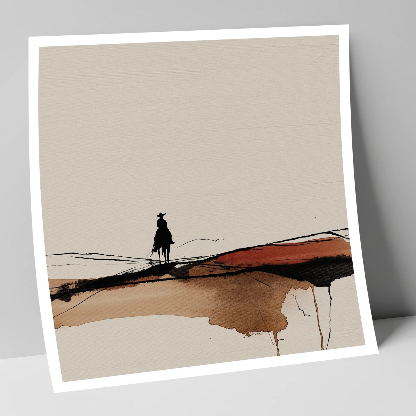 Solitary Western Horizon western horse art print
