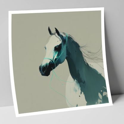 Midnight Teal Arabian horse breed art print