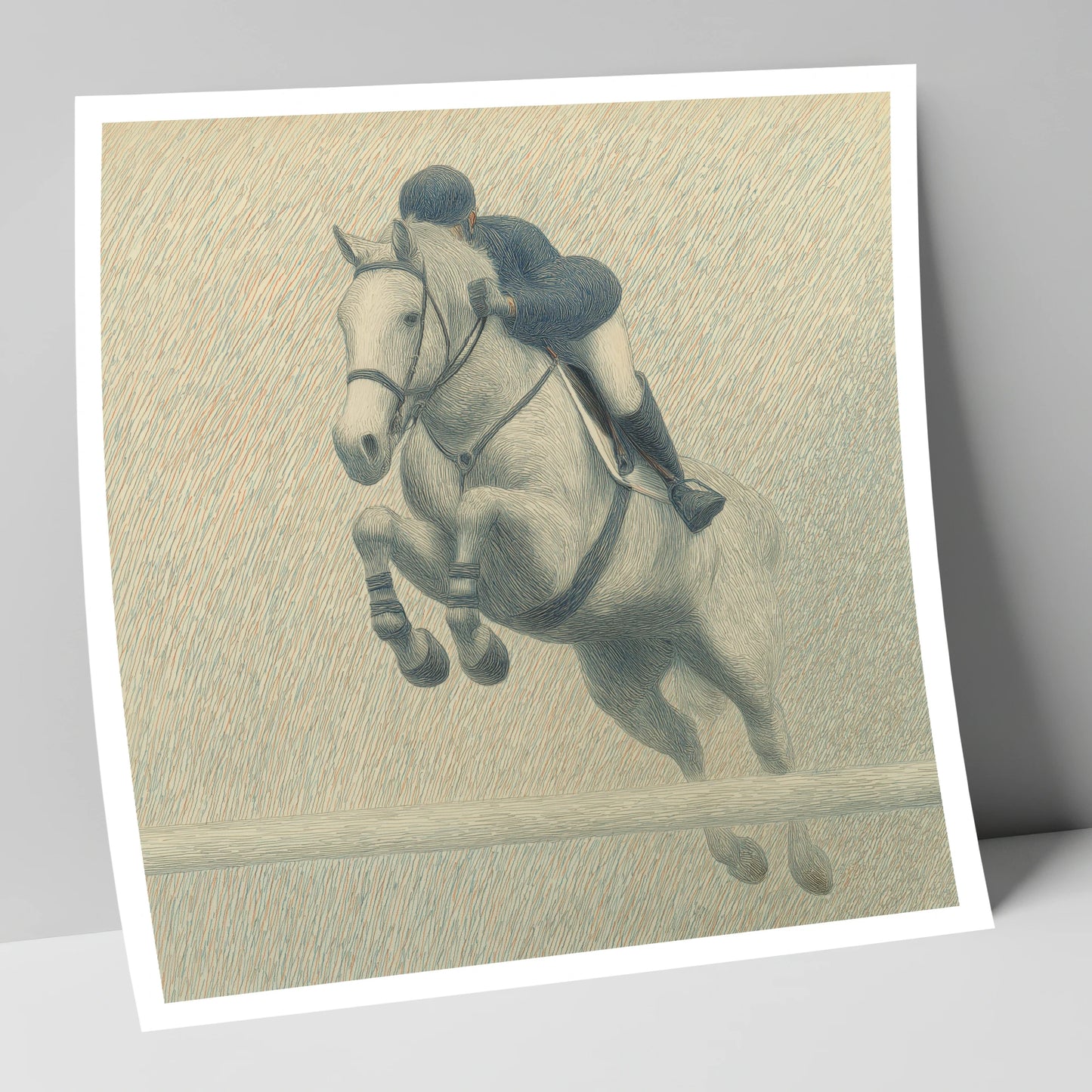 Elegance in Flight show jumping horse art print