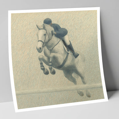 Elegance in Flight show jumping horse art print