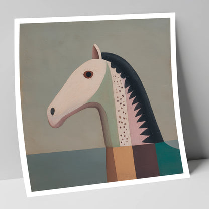 Stylised Equine Profile horse breed art print