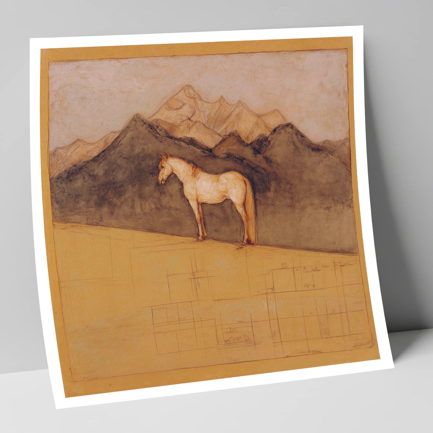 Mountain Sentinel horse landscape art print