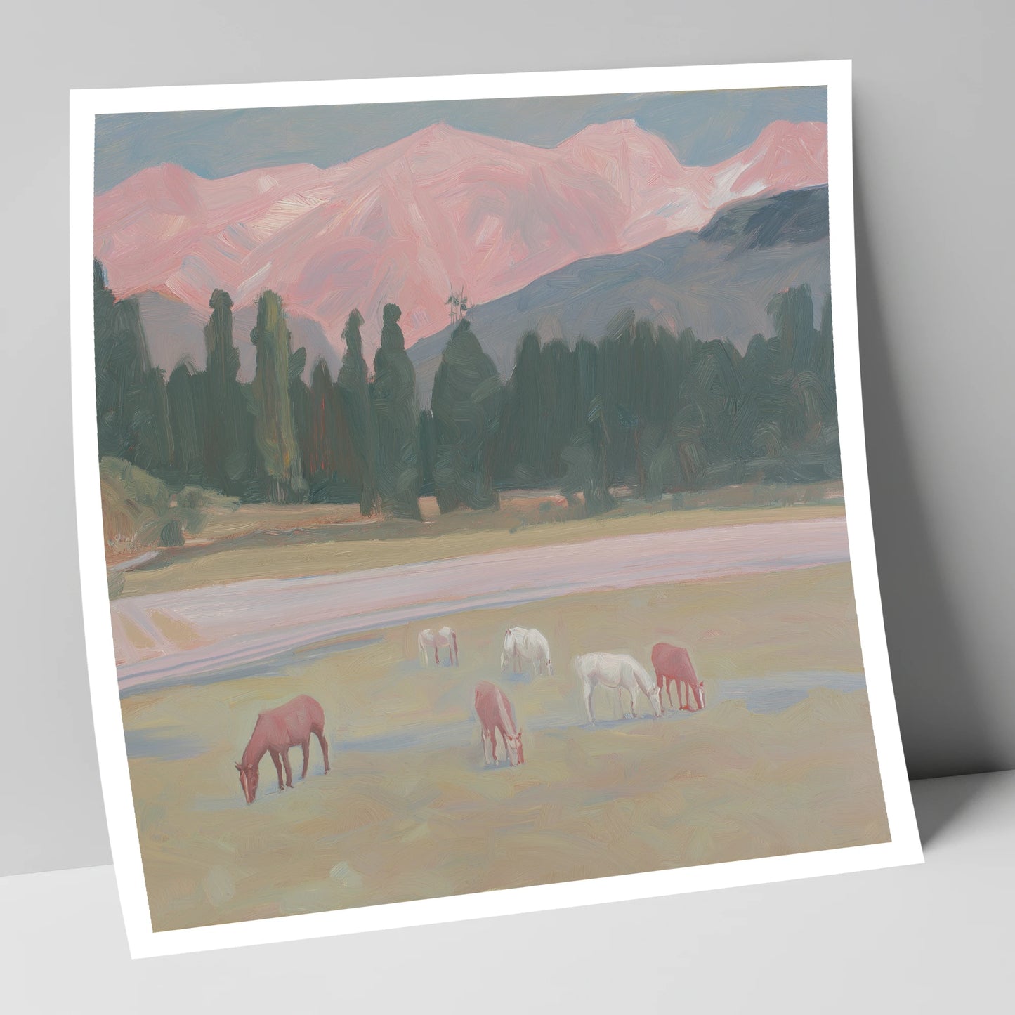 Alpenglow Pastures horse landscape art print