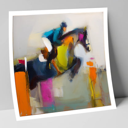 Dynamic Clear Round show jumping horse art print