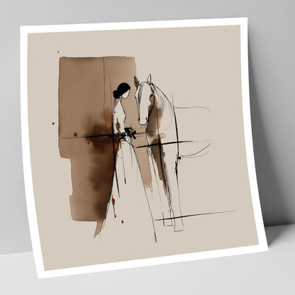 Silent Devotion horse & rider art print
