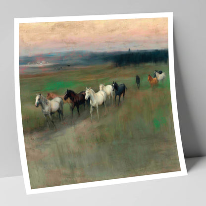 Distant Horizon Herd wild horses art print