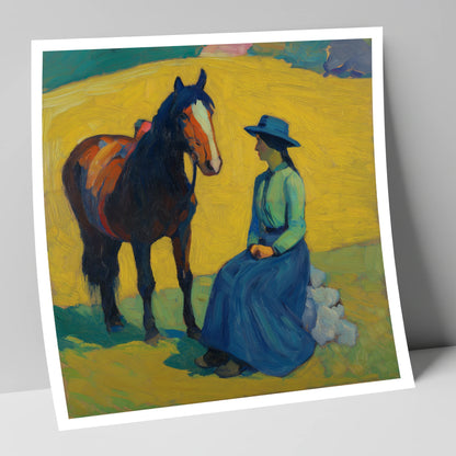 The Radiant Exchange horse & rider art print