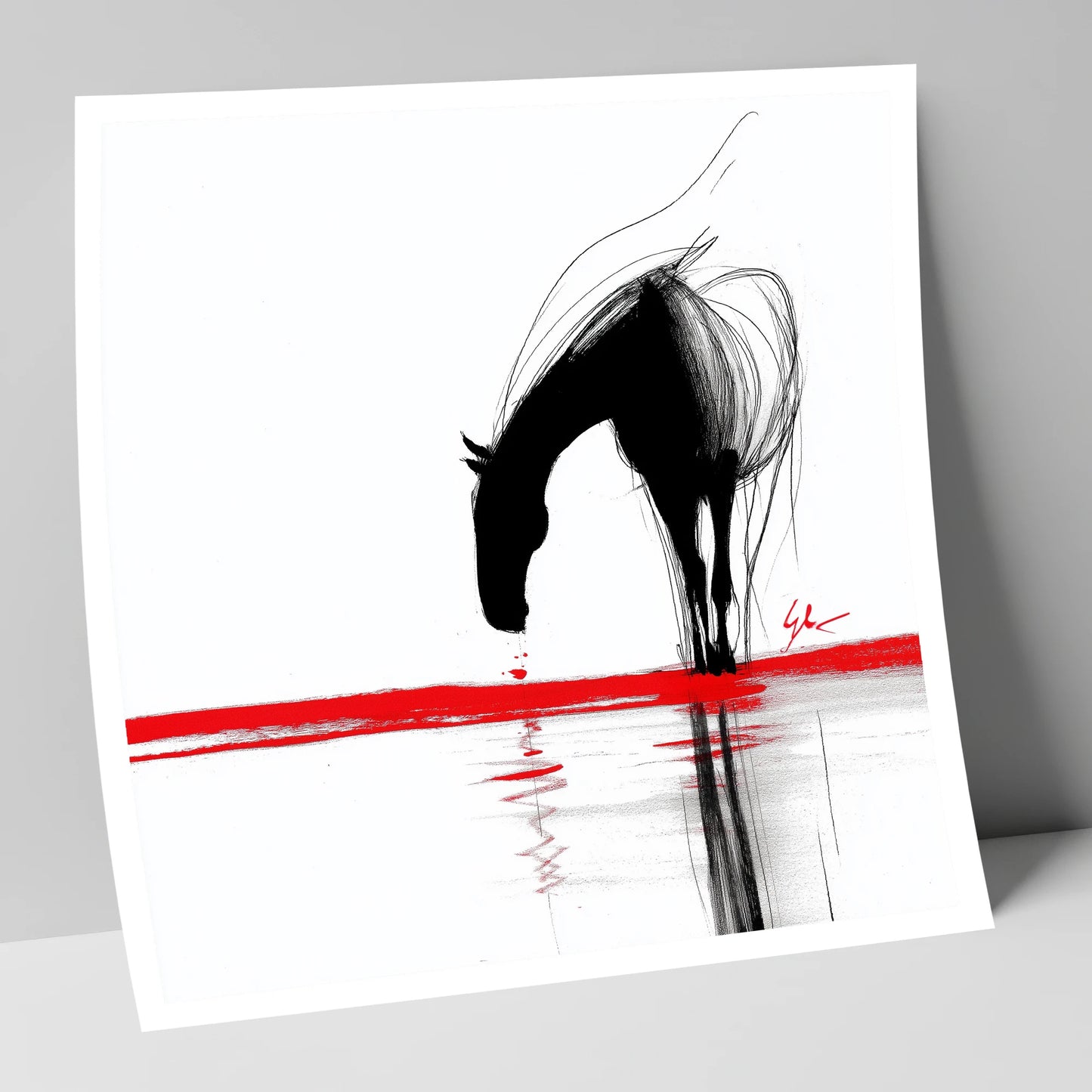 Crimson Reflection horse portrait art print