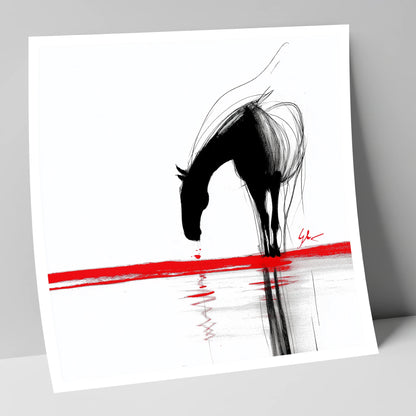 Crimson Reflection horse portrait art print