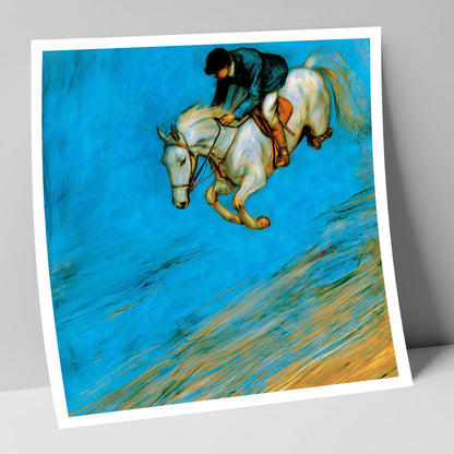 Cerulean Flight show jumping horse art print