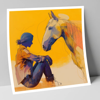 Quiet Communion horse & rider art print