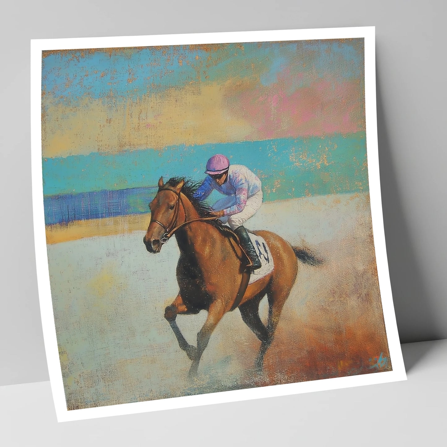 Thundering Towards Home racing horse art print