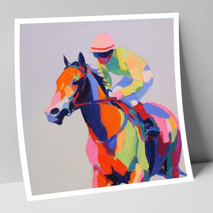 Technicolour Gallop racing horse art print