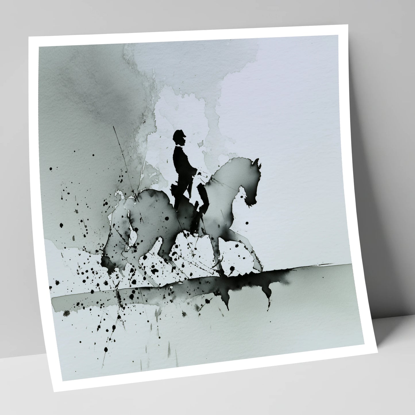 Silhouetted Dressage Elegance dressage horse art print