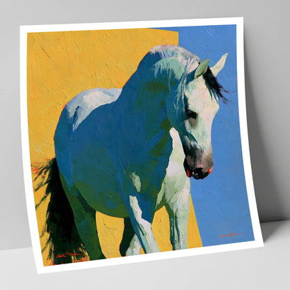 Grey Horse in Vibrant Light horse breed art print