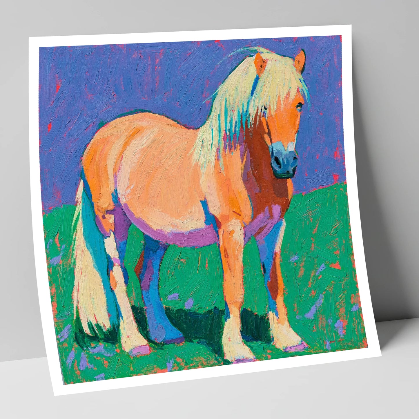 Vibrant Chestnut Pony Portrait horse breed art print