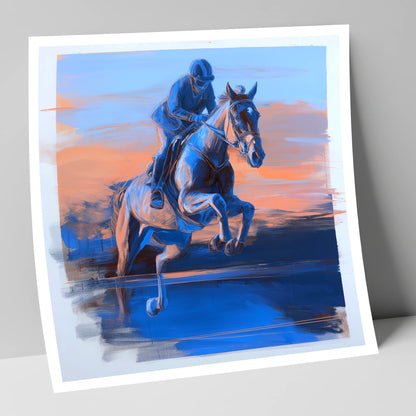 Cobalt Flight show jumping horse art print