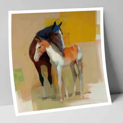 Vivid Bond mare & foal art print