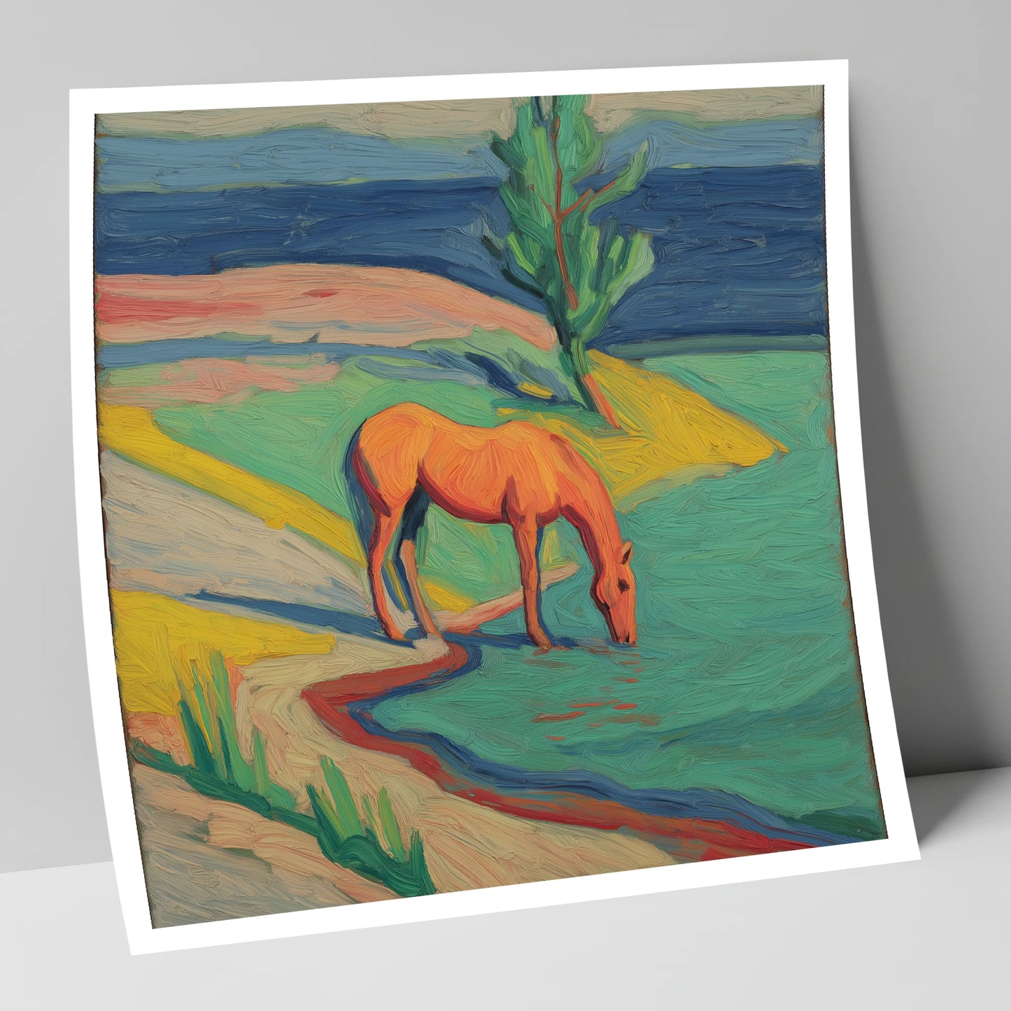 The Vivid Oasis horse landscape art print