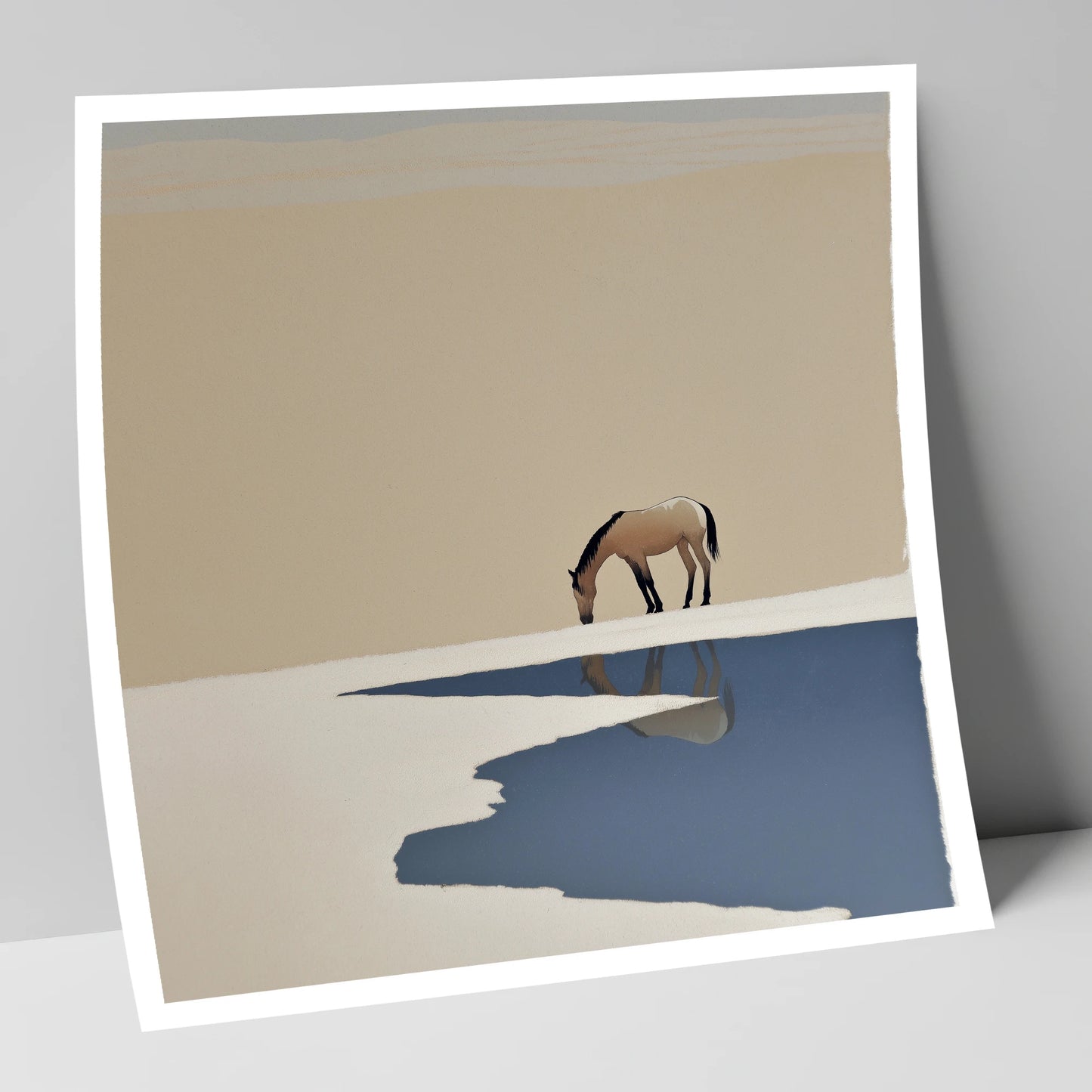 Solitary Reflection horse landscape art print