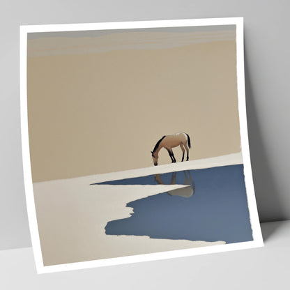 Solitary Reflection horse landscape art print