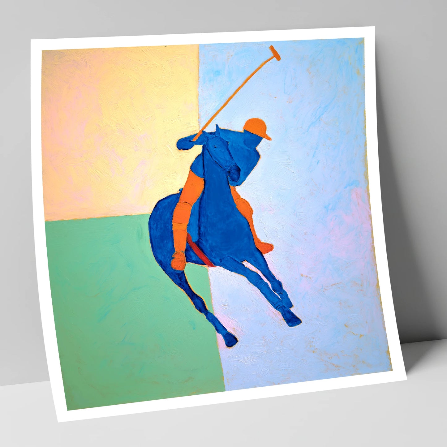 Cobalt Polo Swing polo horse art print