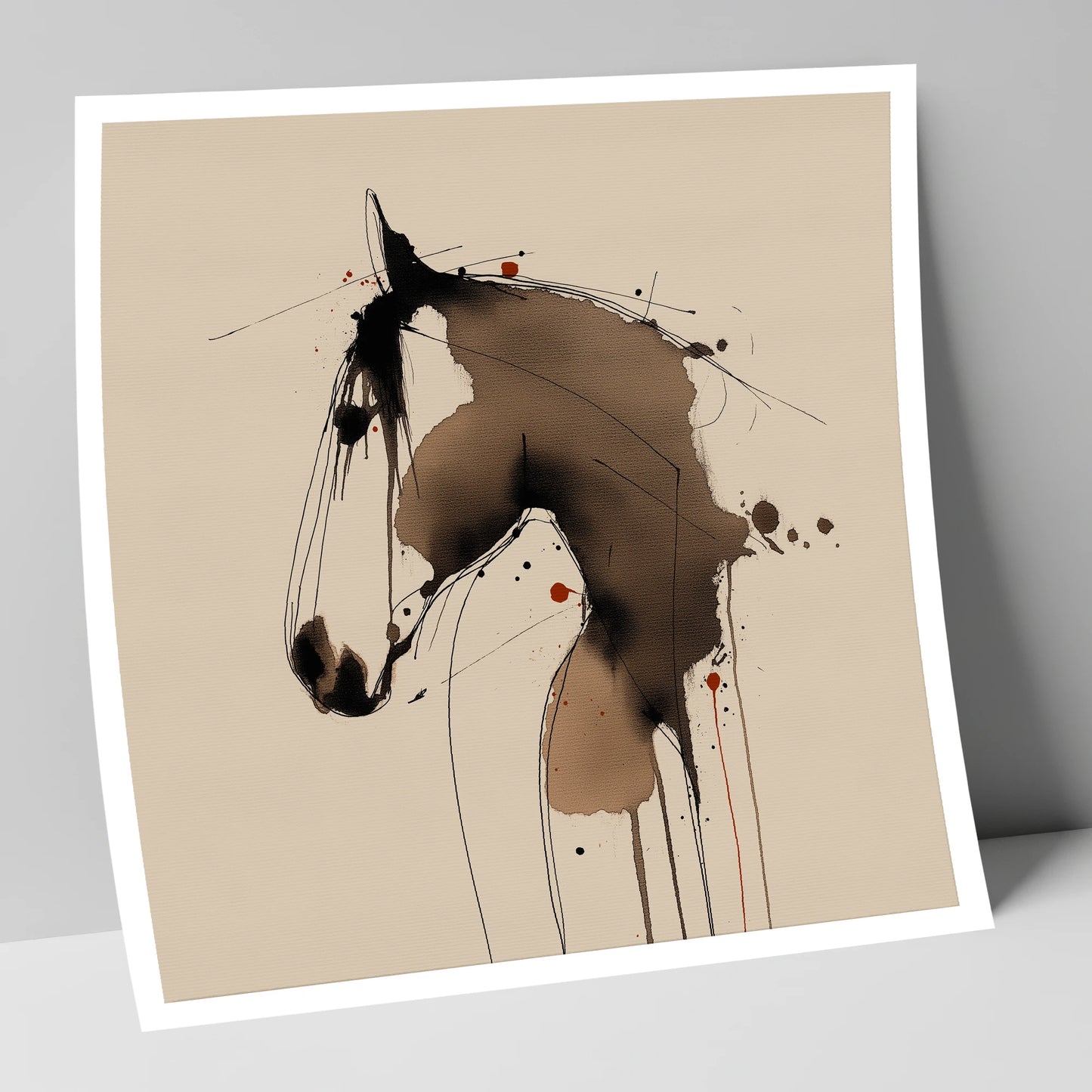Fluid Sepia Equine Profile horse portrait art print