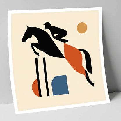 Retro Airborne Ascent show jumping horse art print