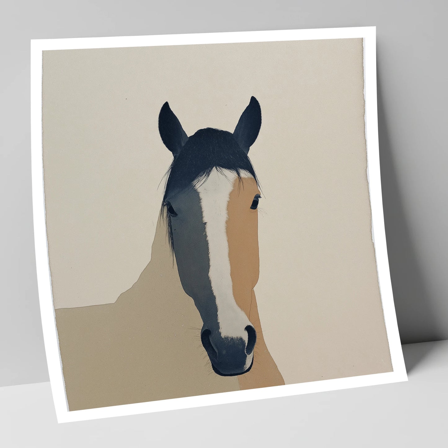 Contemporary Painted Blaze horse portrait art print