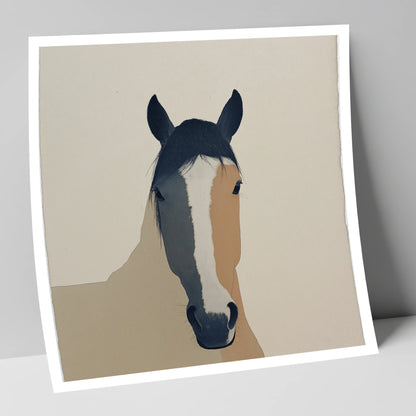 Contemporary Painted Blaze horse portrait art print