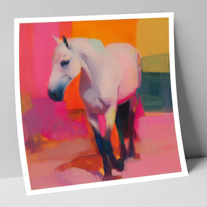The Vibrant Grey horse breed art print