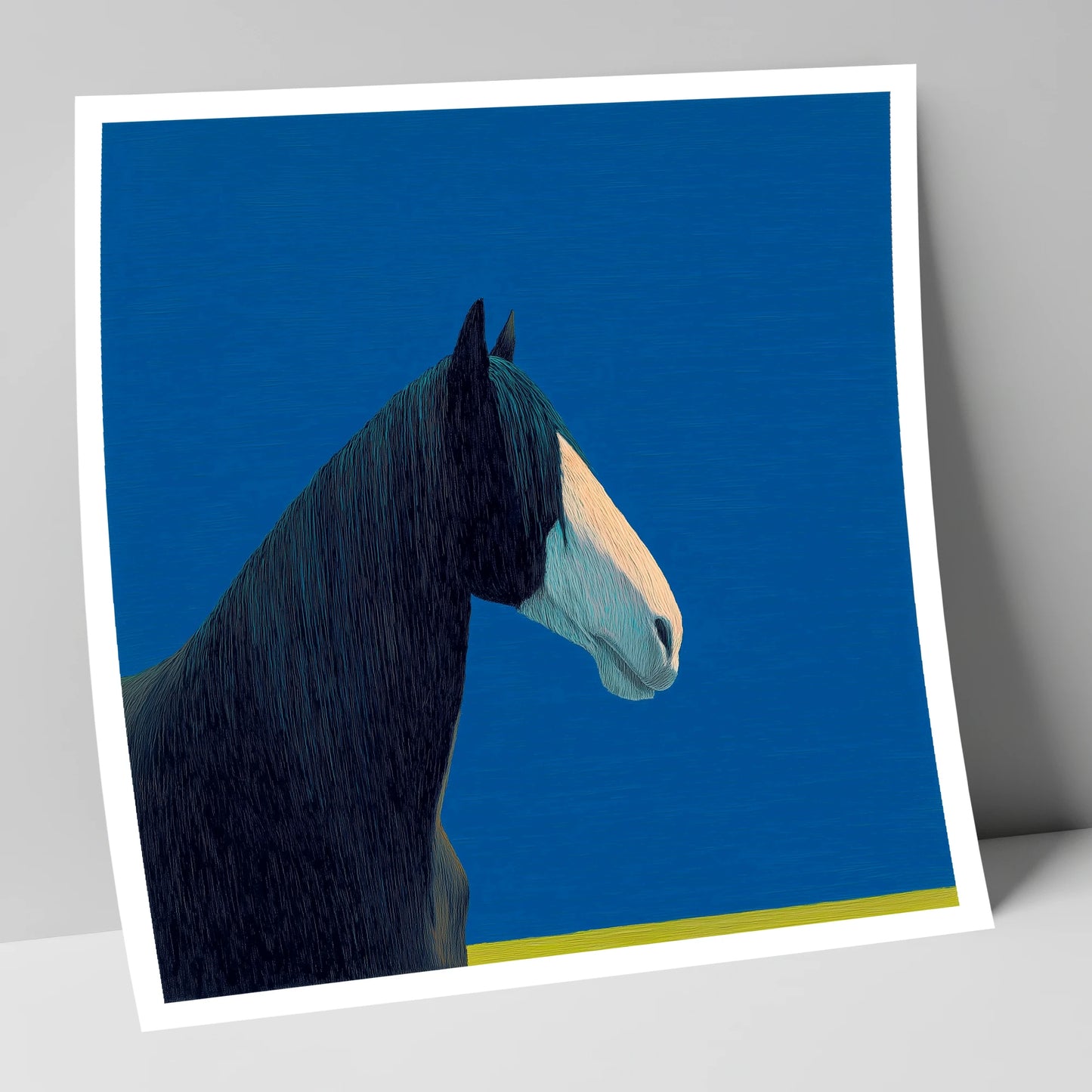 Azure Gentle Giant horse breed art print