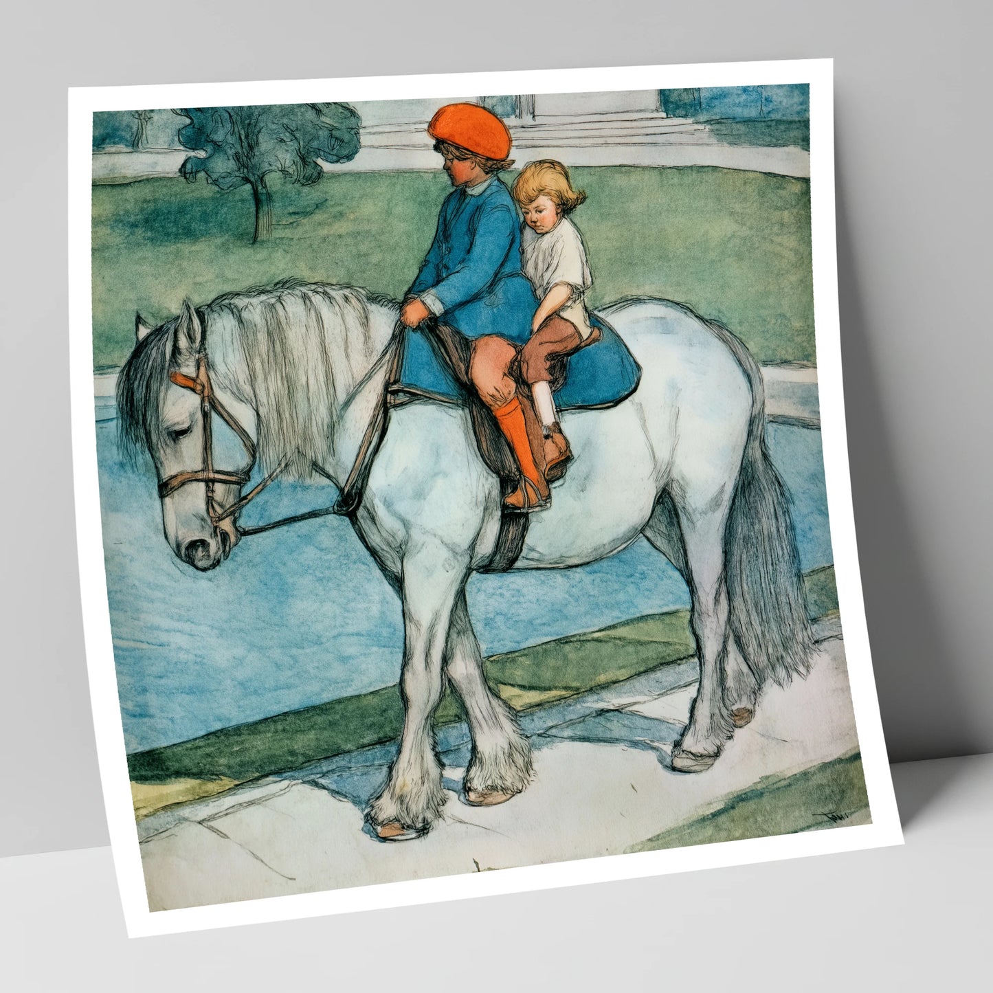 The Shared Ride horse & rider art print