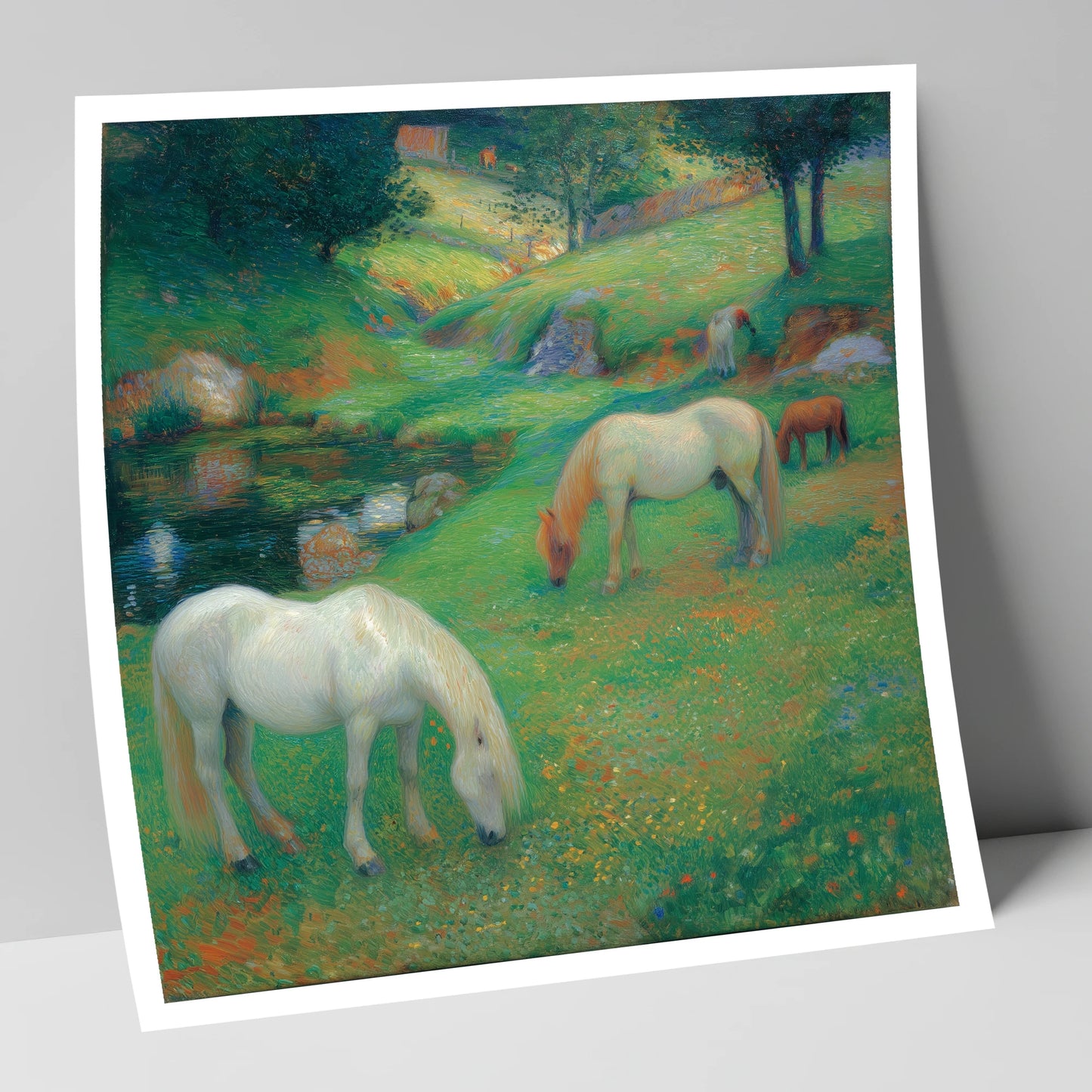 Emerald Valley Pasture horse landscape art print