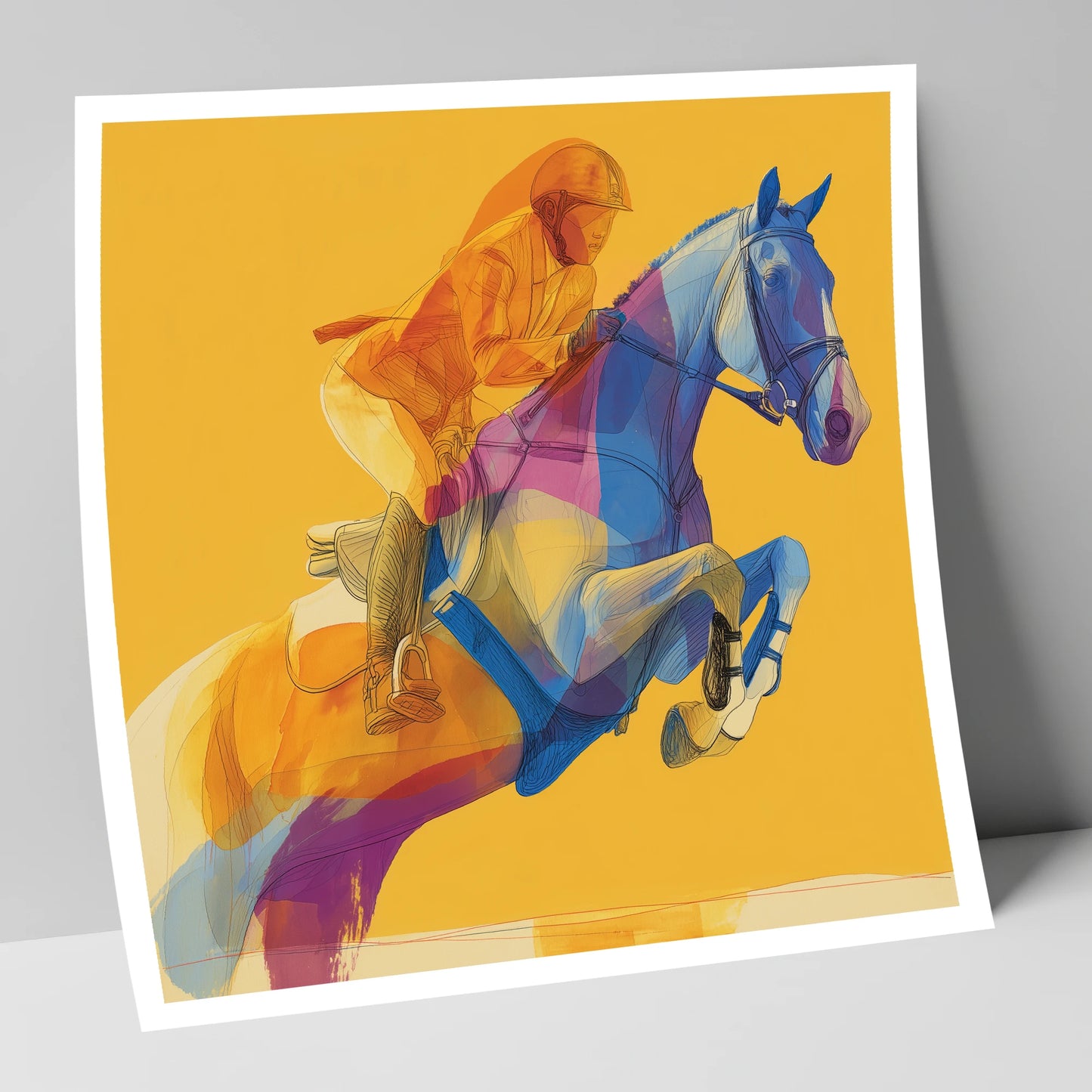 Vivid Ascent show jumping horse art print