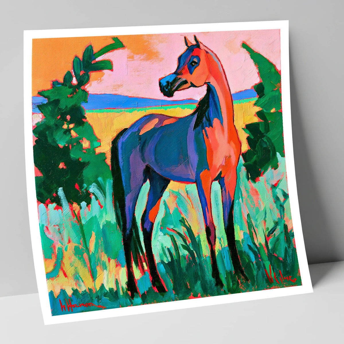 Vibrant Expressionist Arabian Horse horse breed art print