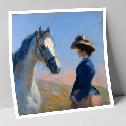 The Golden Gaze horse & rider art print