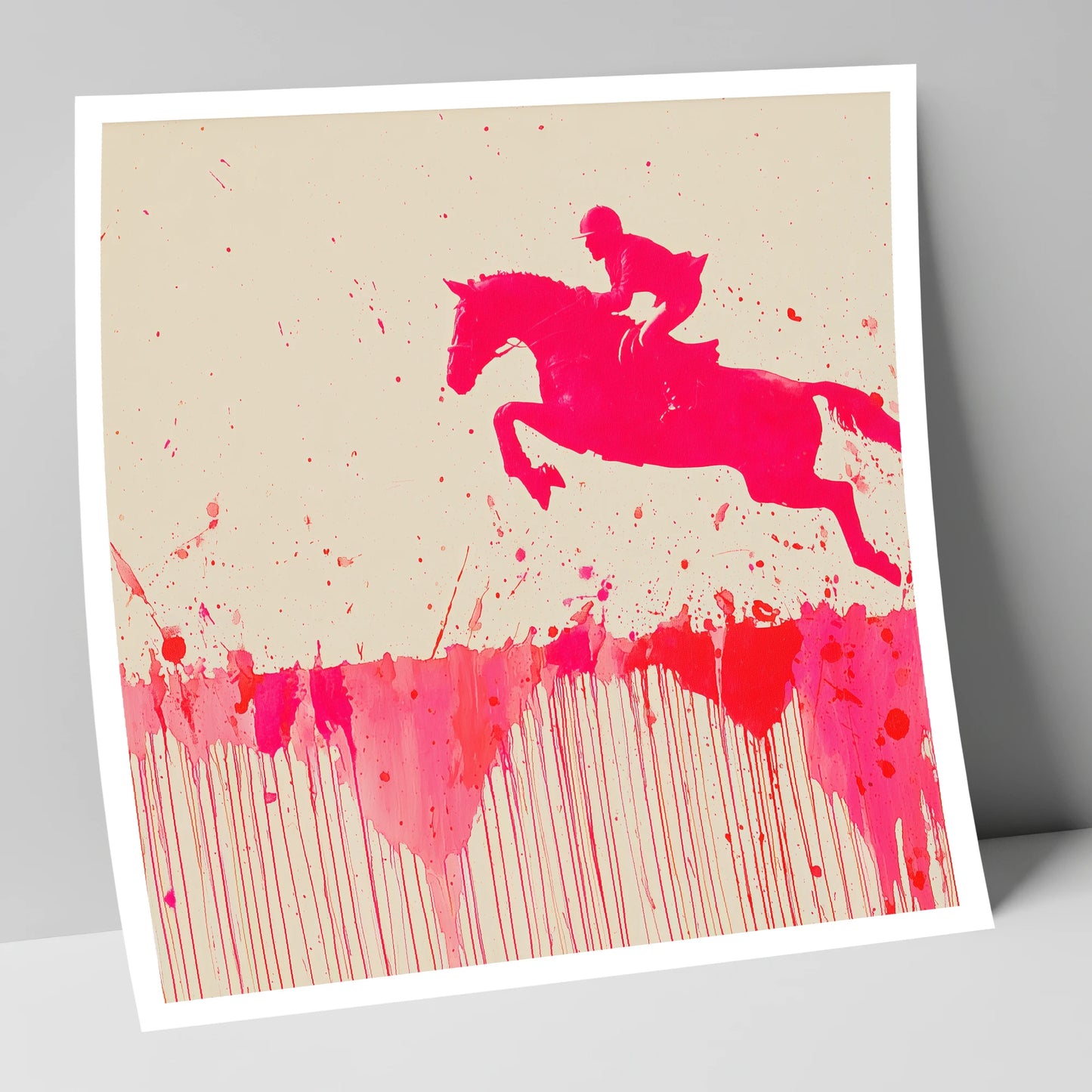Magenta Flight show jumping horse art print