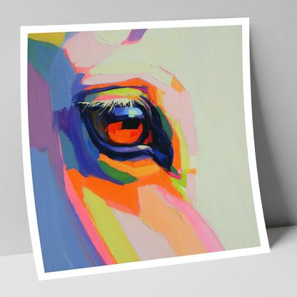 Vibrant Equine Gaze horse portrait art print