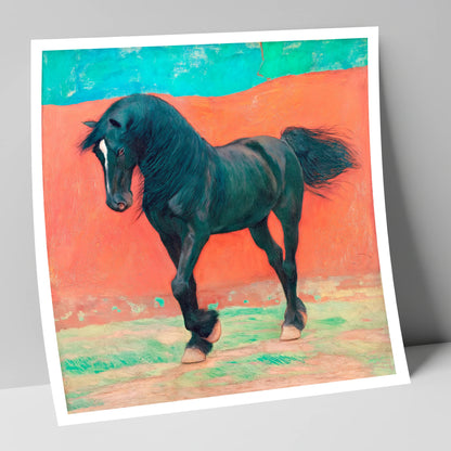 Bold Friesian Rhythm horse breed art print