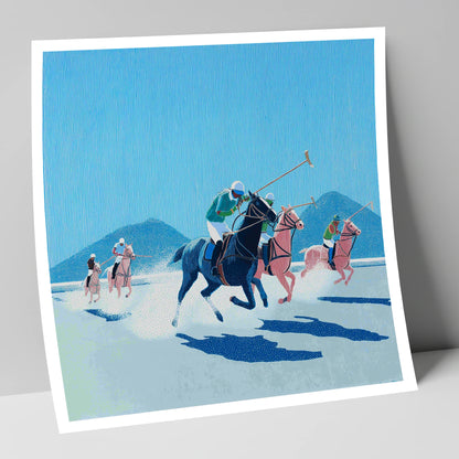 Azure Polo Pursuit polo horse art print