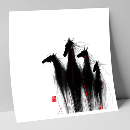 Crimson Thread Herd wild horses art print