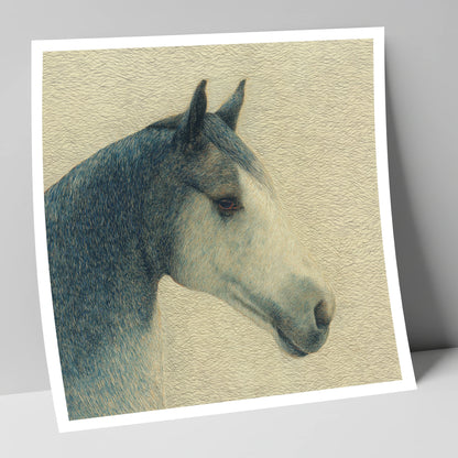 Serene Slate Profile horse portrait art print