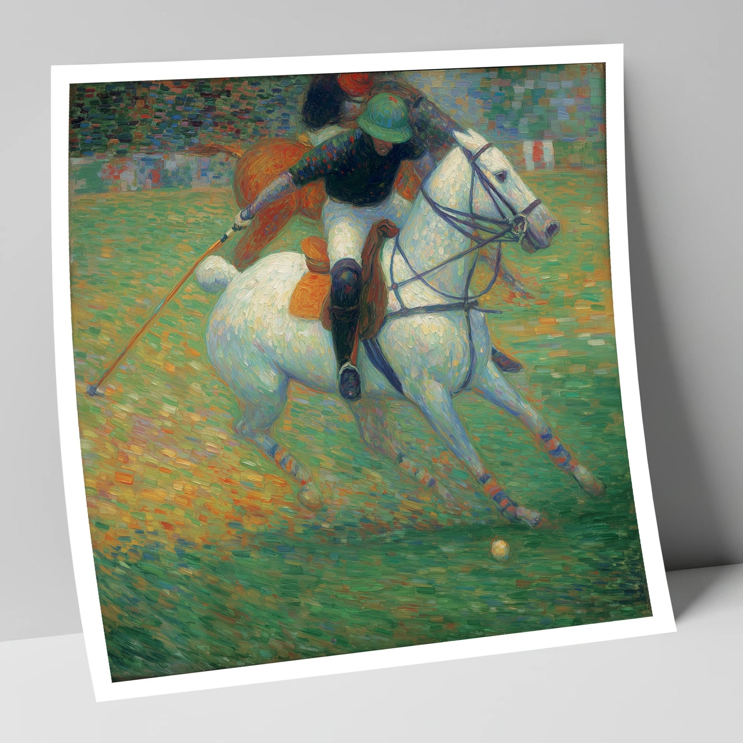 Luminous Polo Charge polo horse art print