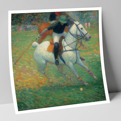 Luminous Polo Charge polo horse art print