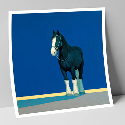 The Cobalt Shire horse breed art print